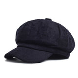navy blaue kordmütze mit vintage look