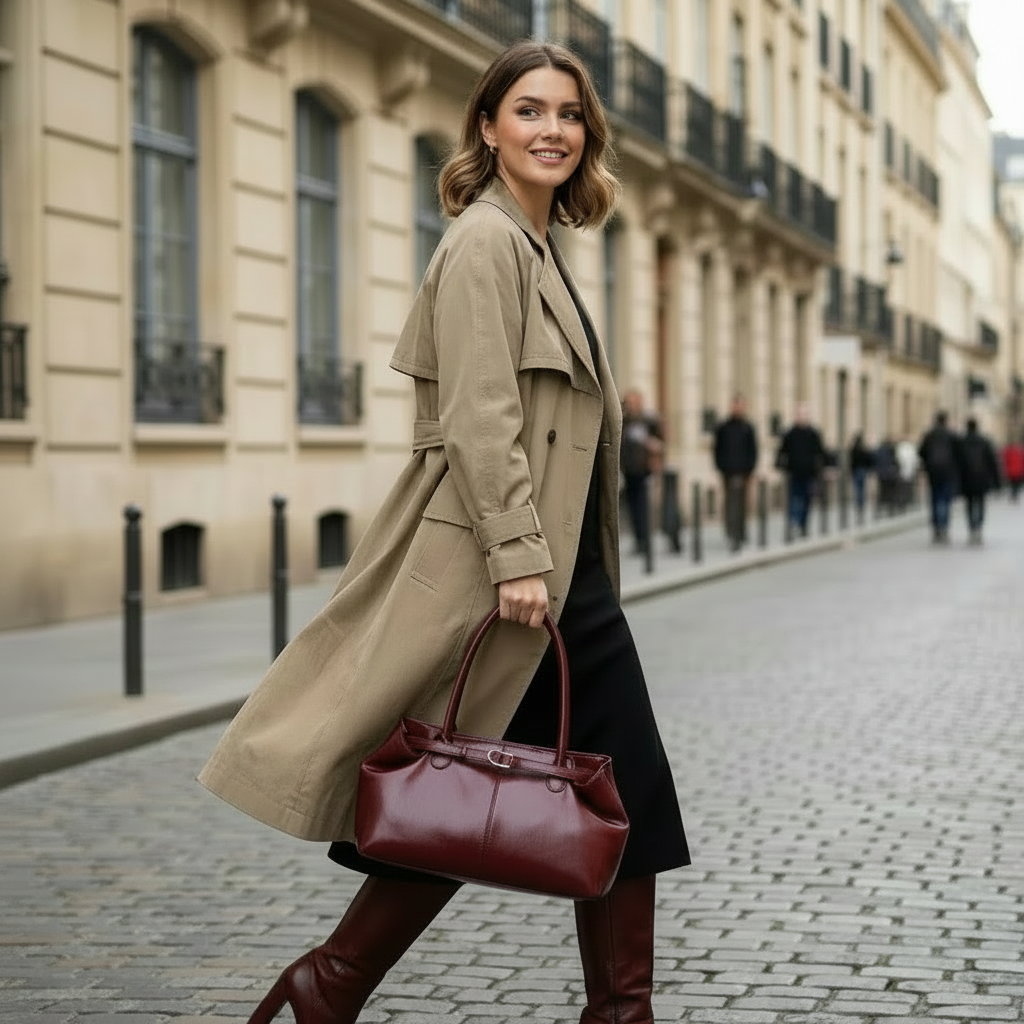 wenrotes vegane handtasche damen