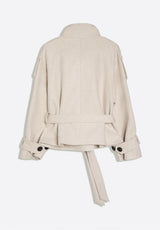 Damen Trenchcoat mit Stehkragen – Detailansicht