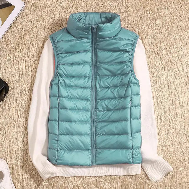 Avelyn Daunenweste Damen in Mint – windabweisende Weste