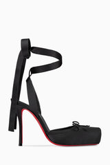Seraphine Ballet Heels in Schwarz Satin – luxuriöse Pumps mit Knöchelbändern