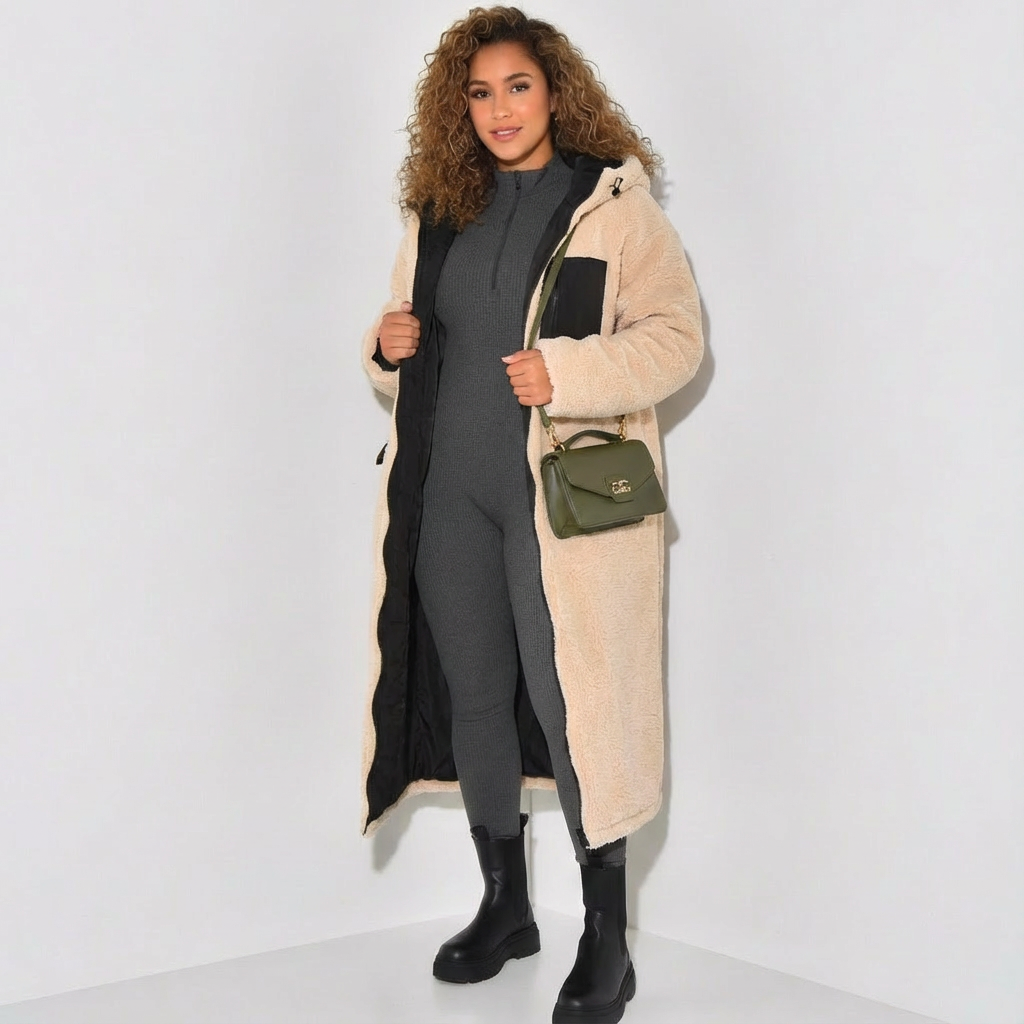 Reversa Coat | Wendbare Damenjacke mit Teddyfutter & Langer Passform