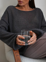 Elayne Knit | Luftiger Oversize-Strickpullover mit Weiten Ärmeln