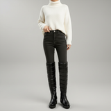 Narella Snowline Overknee Boots | Warme Gefütterte Damen Winterstiefel mit Schleife