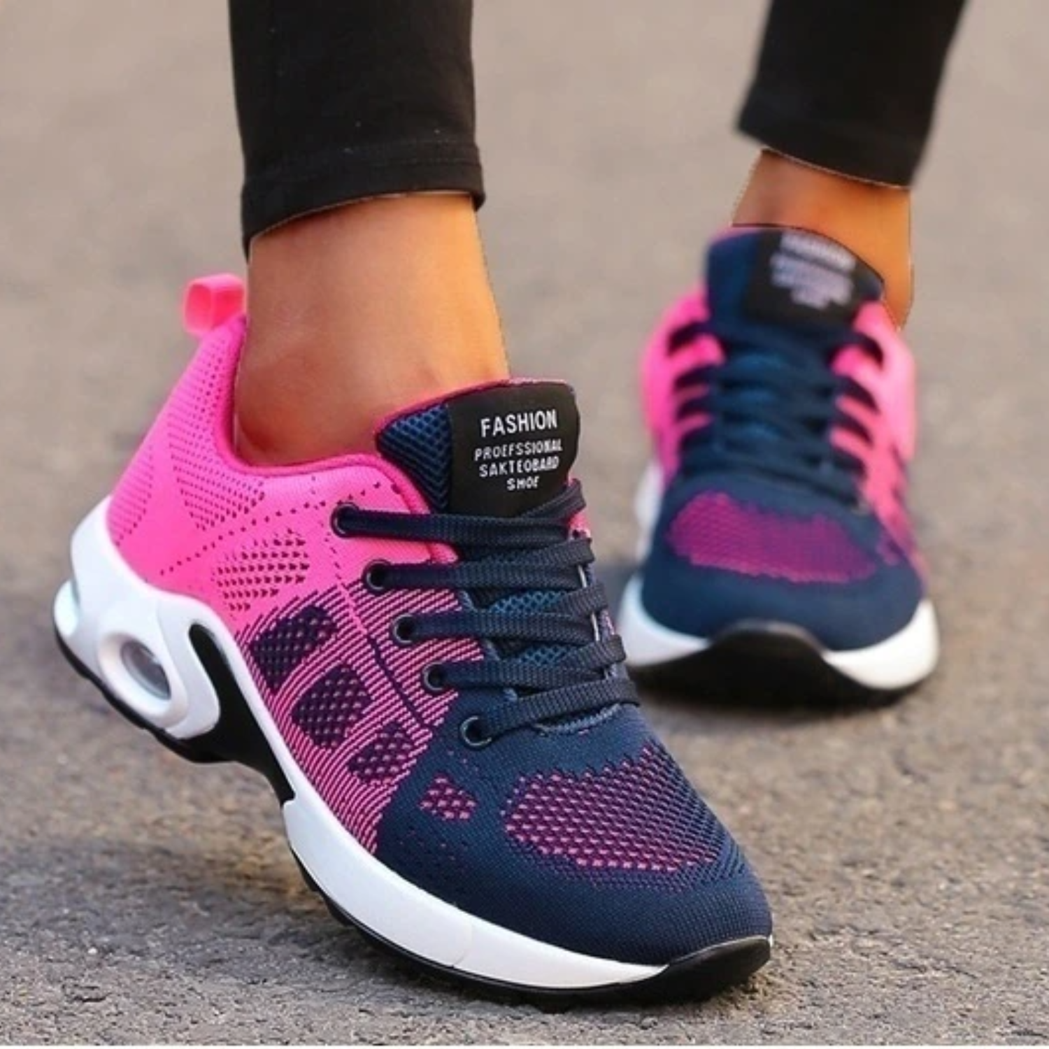 Pinke Sneaker für Frauen mit Komfortsohle