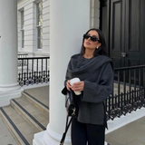 Harpera Cape | Eleganter Damen Cape mit Schal-Optik & Asymmetrischem Schnitt