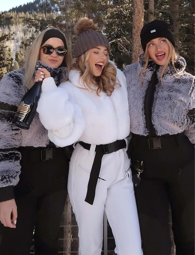 Avelisse | Luxuriöser Ski-Jumpsuit für Damen mit Kunstfell & Taillenschnitt