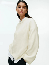 PureEase Sweater Damen creme locker geschnitten
