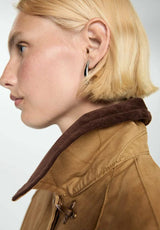 Marleau Jacket | Damen Workwear Jacke in Camel mit Cordkragen & Toggle-Verschluss