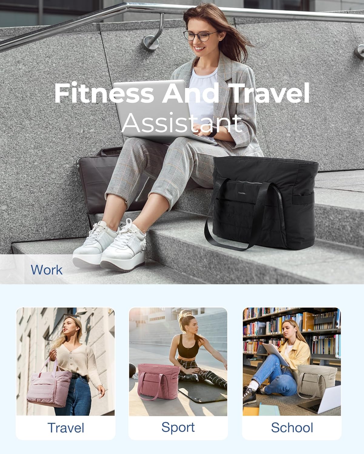 FlexiTote | Geräumige Schultertasche für Alltag, Büro & Reisen