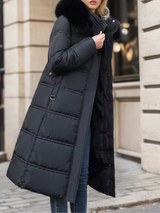 Snow Embrace | Lange Winterjacke mit Kunstpelzkragen