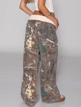 Oversized Camouflage Jeans Damen Rückansicht