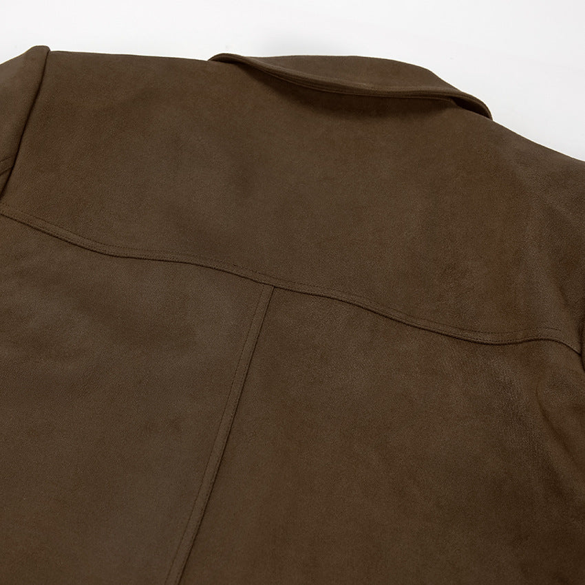 Veloura Chic | Damen Übergangsjacke in Wildleder-Optik
