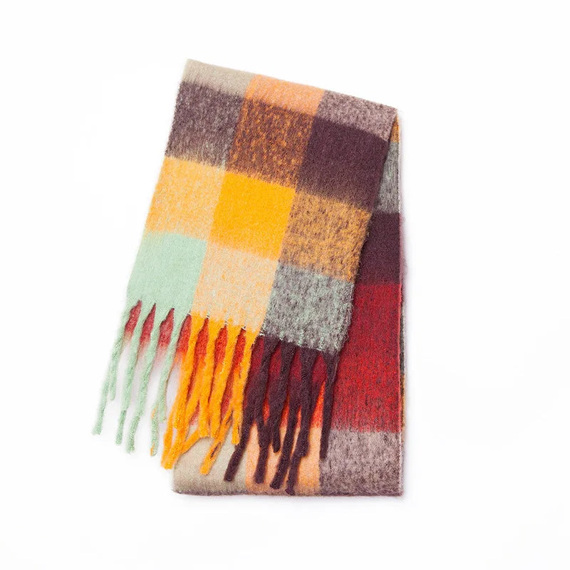 Aurelia Kaschmir-Mix Winterschal Damen – kariertes Muster