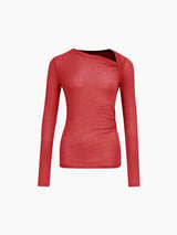 Talaine Elyra asymmetrisches Strick-Top in Rot für Damen
