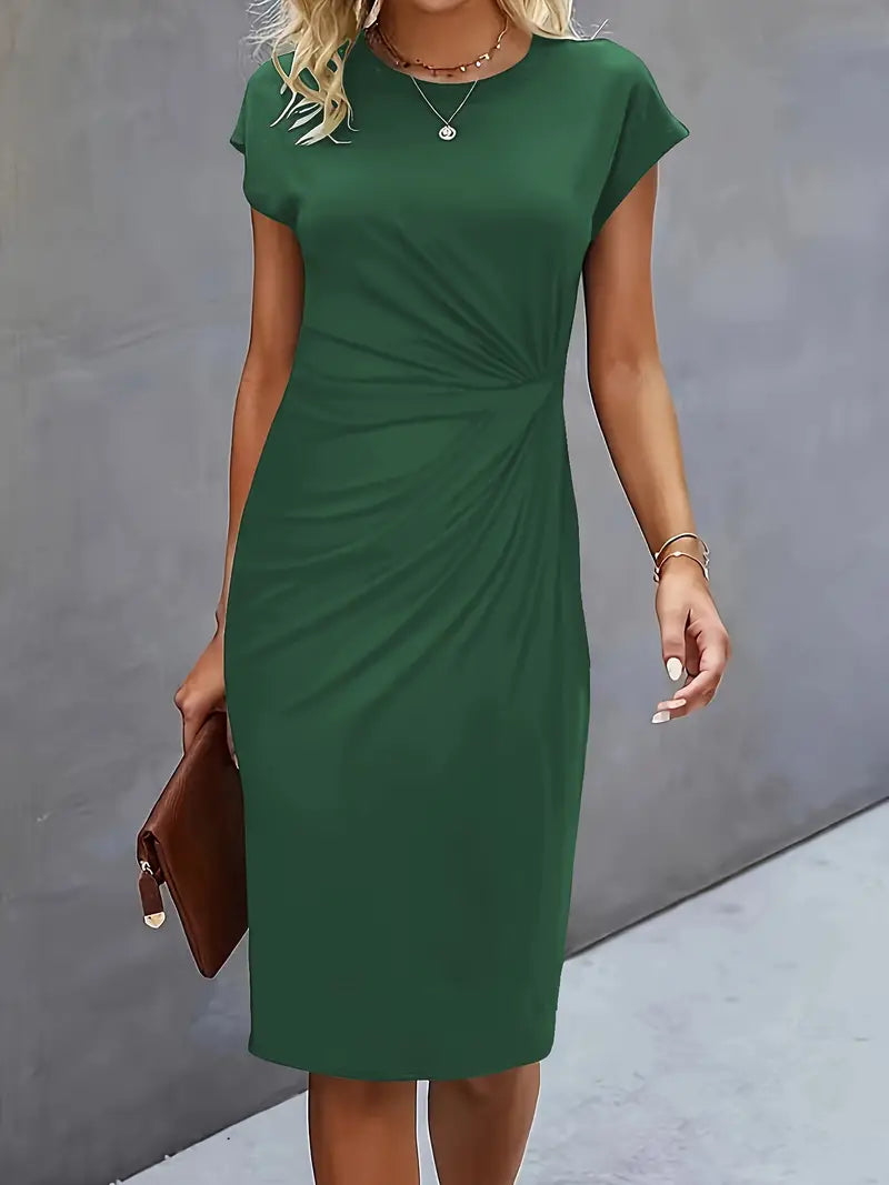 Katrien Midi-Kleid in Grün – Zeitlose Eleganz