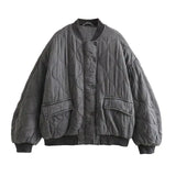 Lureva Quilted Bomber | Oversized gesteppte Damenjacke mit Statement-Look