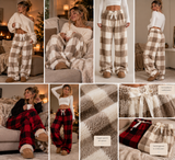 Fleece-Loungehose mit Karomuster von Talaine