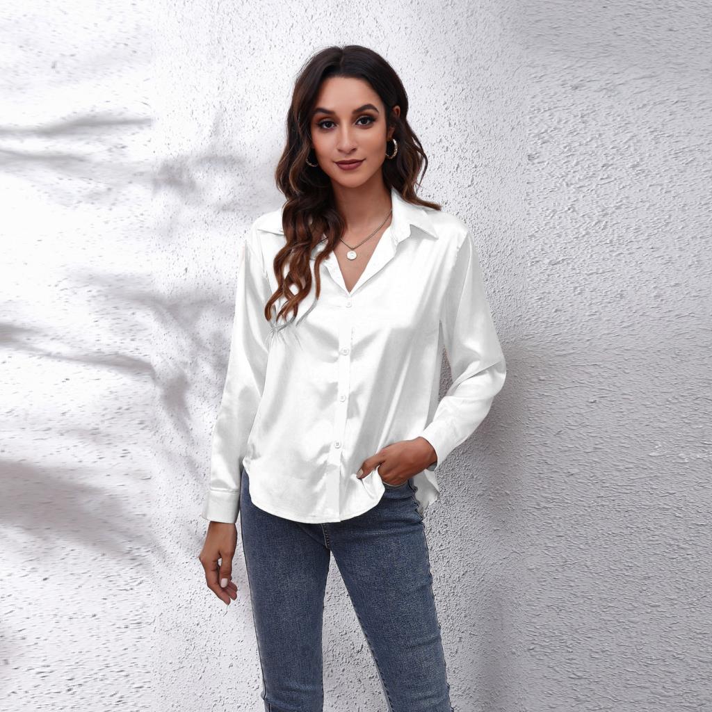 Solira Satinbluse Damen Weiß
