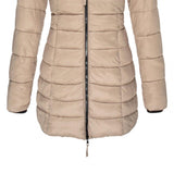 Aurelia Steppjacke in Khaki – mit Kapuze und Reißverschluss