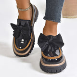 schwarze elegante Damen Loafer mit Schleife