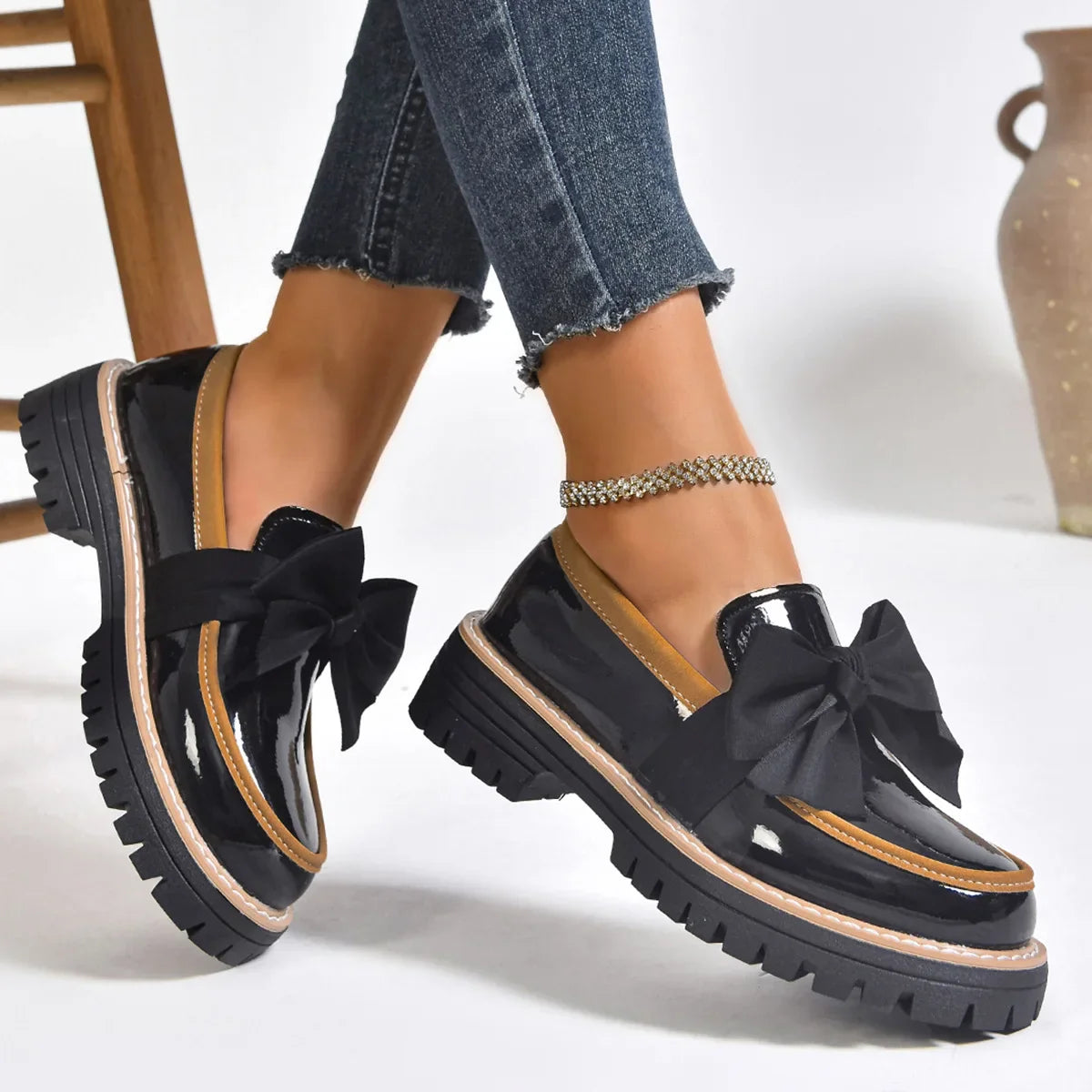 Marivelle Bow Loafers | Elegante Damen-Loafer mit Schleifendetail