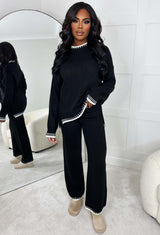 ComfyChic Lounge Set in Schwarz – elegantes Lounge-Outfit mit lockerem Schnitt