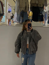 Lureva Quilted Bomber | Oversized gesteppte Damenjacke mit Statement-Look