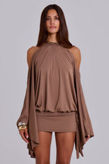 Zafira | Mini Kleid mit Open Back & Goldenen Chain Details