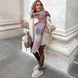 Beige Nevada Luxe Winterjacke mit Veloursleder-Optik
