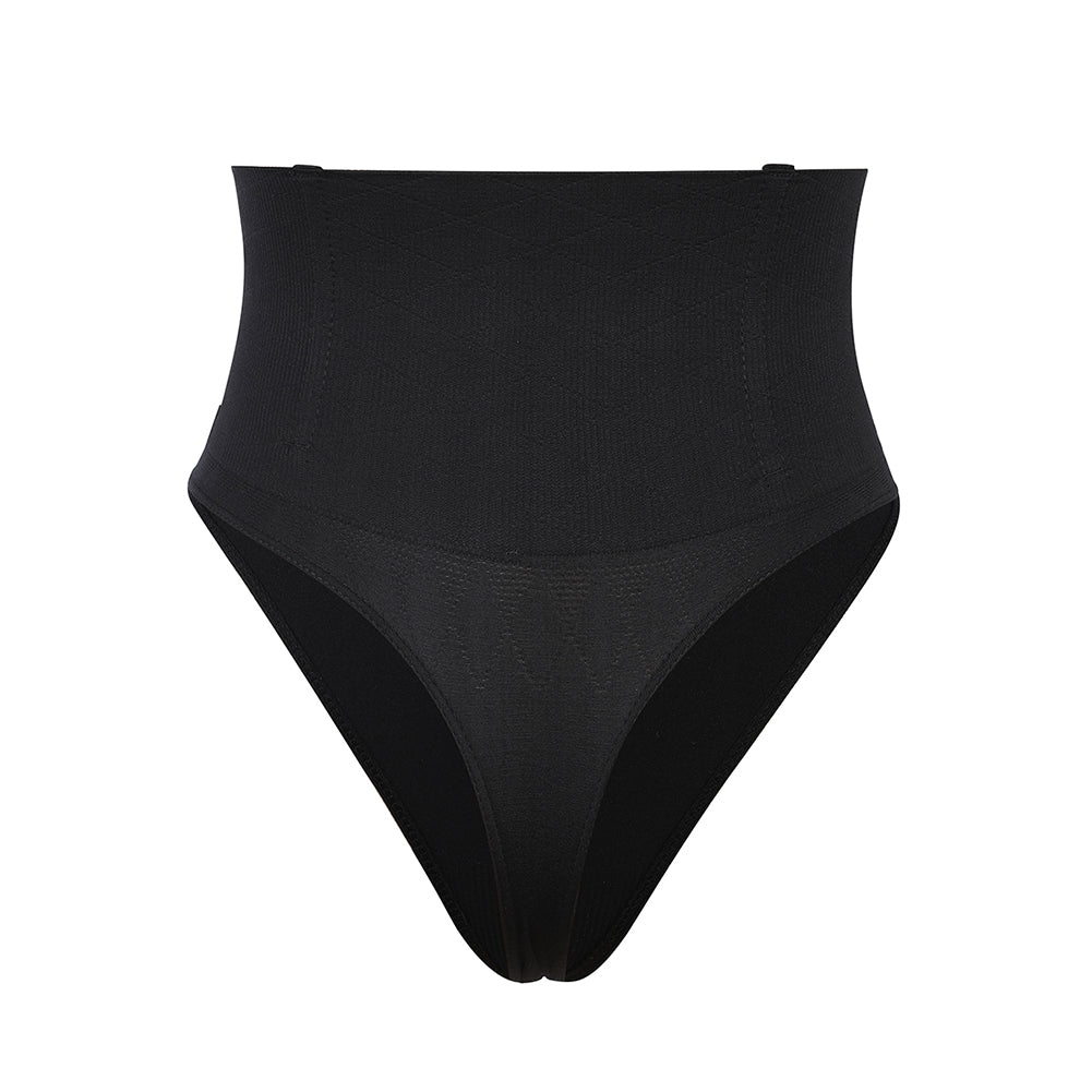 Shapewear String Damen Schwarz Bauchweg unsichtbar – IVY Tummy Shaper von Talaine, Detailaufnahme