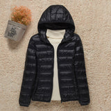 Schwarze Übergangsjacke mit Kapuze
