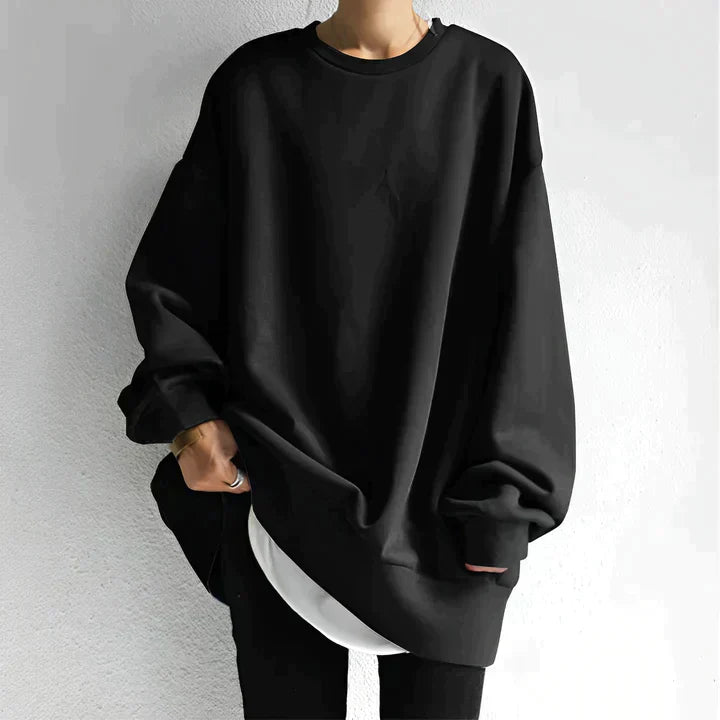 Lunara Damen Oversize Pullover Schwarz
