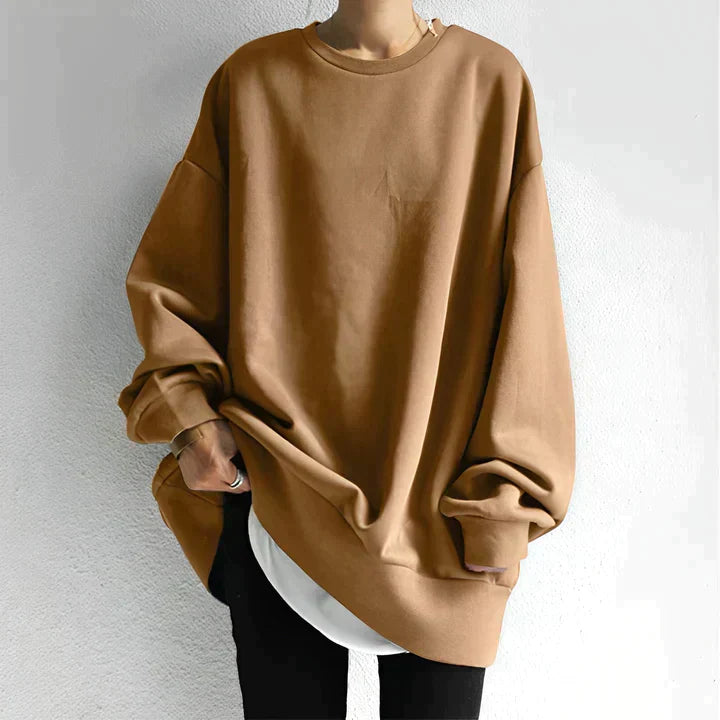 Lunara Damen Oversize Pullover Braun
