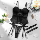 Amber | Französisches Dessous-Set mit Spitze & Bügel-Bustier