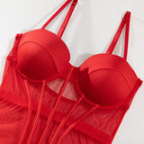 Detailansicht Amber Rotes Dessous-Bustier