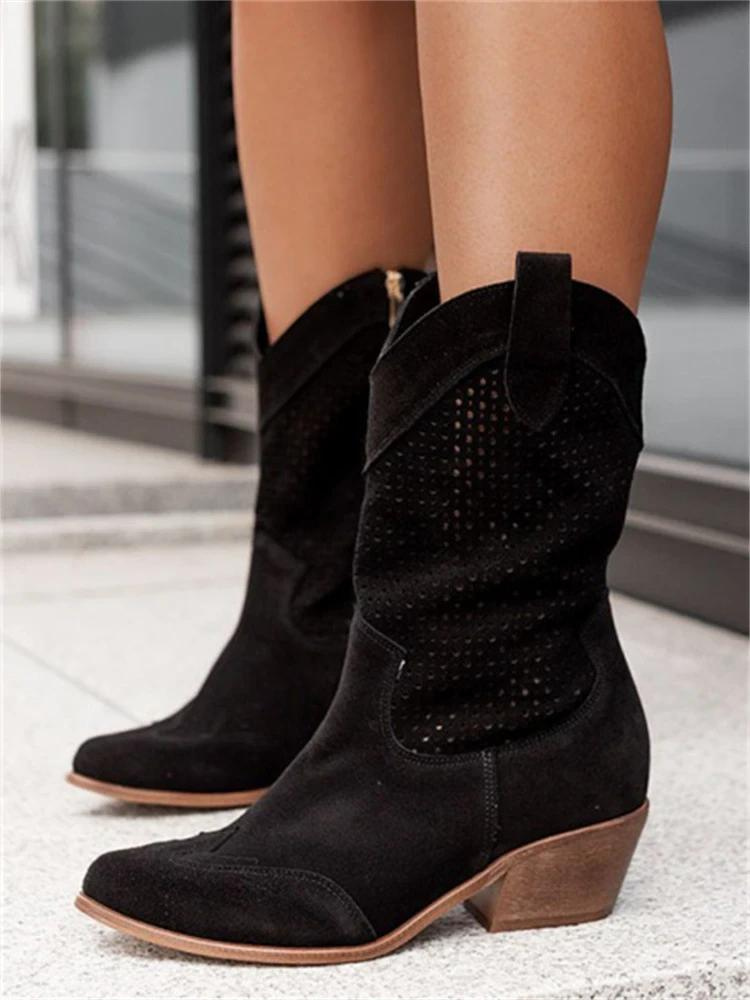 Josiane Cowboy Stiefel in Schwarz für Damen