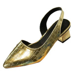 Celina Slingback-Pumps in Gold mit Metallic-Kroko-Optik