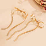 Luxe Bow elegante Statement-Ohrringe gold und silber
