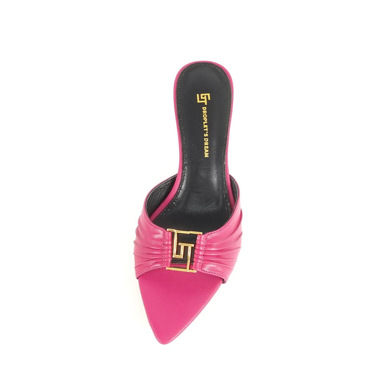 Mutera Heeled Mules Damen aus Echtleder mit goldener Schnalle – Talaine, Seitenansicht