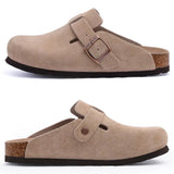 Comfort Clogs Damen aus Wildleder mit Kork-Fußbett – Mavira von Talaine, Seitenansicht