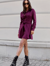 herbstkleid damen wildlederoptik
damenkleid mit schleife und knopfleiste