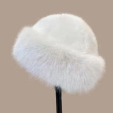Aurélya Winter Furry Damen Wintermütze weiß – weiche Wintermütze