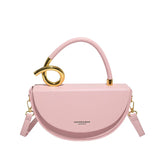 Amara Retro Crossbody Bag in hellrosa, halbmondförmige Tasche
