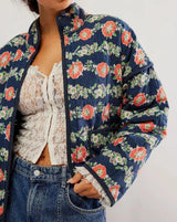 Patch & Puff Jacke blau floral oversized
