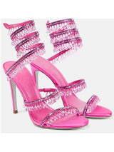 Zyrelia Crystal Wrap Heels rosa mit funkelnden Kristallen