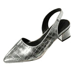 Celina Slingback-Pumps in Silber mit Metallic-Glanz