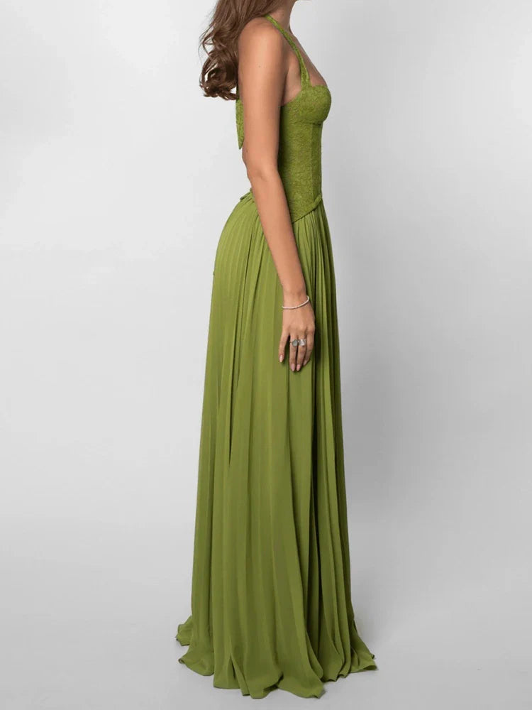 elegantes grünes eventkleid maxi für gala hochzeit und abendveranstaltung