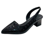 Celina Slingback-Pumps in Schwarz mit Kroko-Prägung