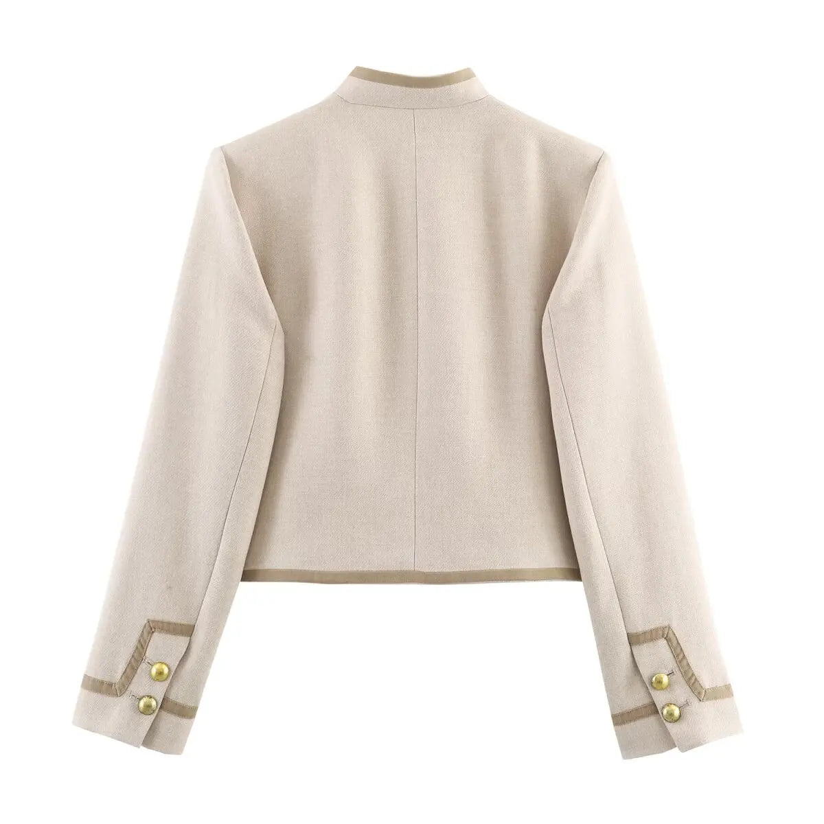 Velmira Kurzjacke Beige – Produkt-Detailaufnahme Ärmel und Manschette